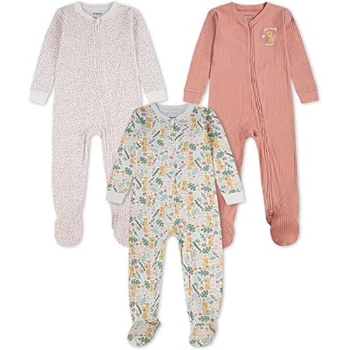 HUGGIES unisex-baby 3-pack Footed Coverall Pajamas