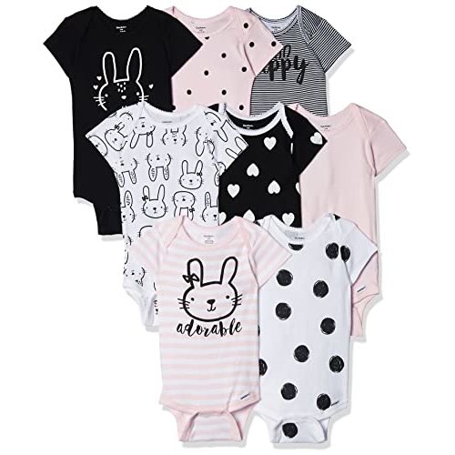 Gerber Baby Girls 8-Pack Short Sleeve Onesies Bodysuits