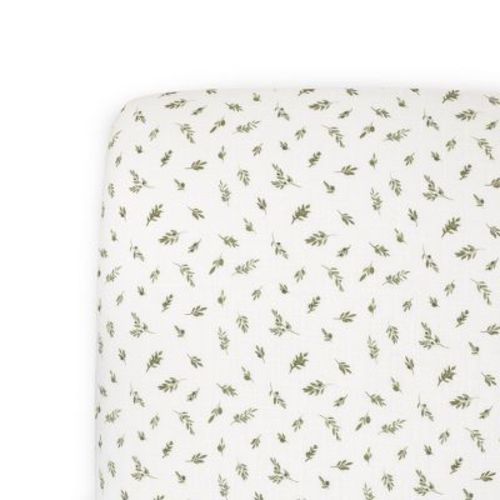 Little Unicorn Organic Muslin Crib Fitted Sheet - Olive Branch