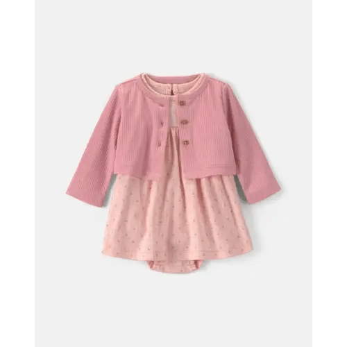 Baby Girl 2-Piece Floral Cardigan Dress Set - Pink | Carter's