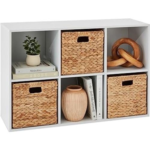 Best Choice Products 6-Cube Storage Organizer, 11in Shelf Opening, Bookcase, Display Shelf, Customizable w/ 3 Removable Back Panels – White