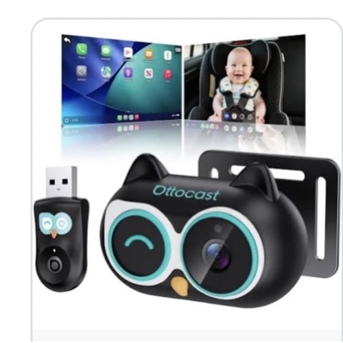 Ottocast Cabin Care Wireless CarPlay Adapter with Rear Seat Monitor