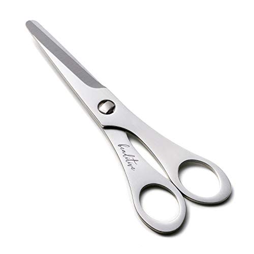 Beaditive Baby Food Scissors - Stainless Steel Toddler Cutter With Serrated Blade and Blunt Tip for Safety - Dishwasher Safe Shears for Cutting Tiny Bites With Portable Travel Case
