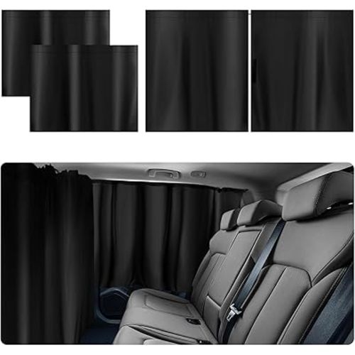 3PCS Larger Size Car Window Shades,Upgraded Car Curtains for Blocking Sunlight & Providing Privacy Protection,Essential Cars Privacy Curtains Includes Rear Window & Divider Curtain