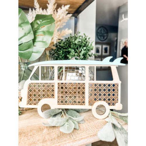 Rattan Retro Happy Van w/surfboard – Creative Work of Heart