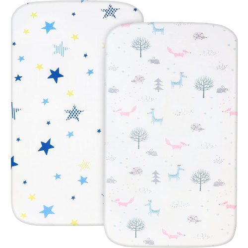 Shop by Brand/Model - Muslin Bassinet Sheet, 2 Pack, Ultra Soft and Breathable Bamboo and Cotton, Star & Fox