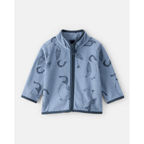 Baby Penguin Microfleece Zip-Up Jacket - Blue - OshKosh B'gosh | Carter's