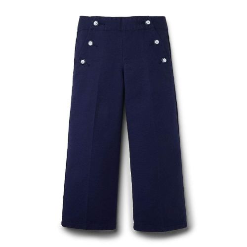 Hope & Henry Girls' Pique Sailor Pant (Navy Pique Sailor, 3-6 Months)