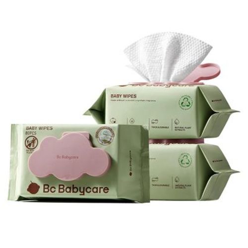 Bc Babycare Cloud Moist Baby Wipes - Hypoallergenic & Unscented for Sensitive Skin, Extra Thick, 99% Water, Plant-Based