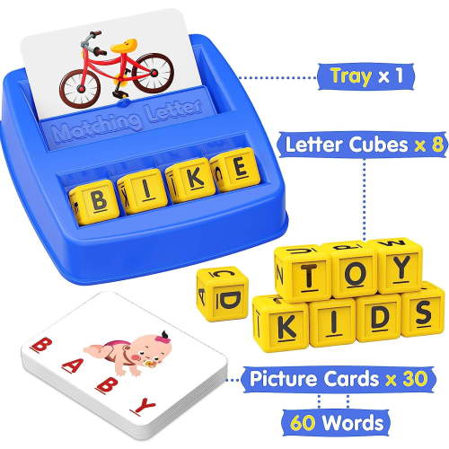 Educational Toys for 3-5 Year Old Boy Girl Gifts, Matching Letter Learning Games Activities, Ideal Christmas Birthday Gift for Toddler Kids Age 3 4 5 6 7 Year Olds Boys Girls