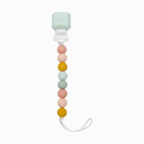 Lolli Gem Silicone Pacifier Clip - Pastel Rainbow