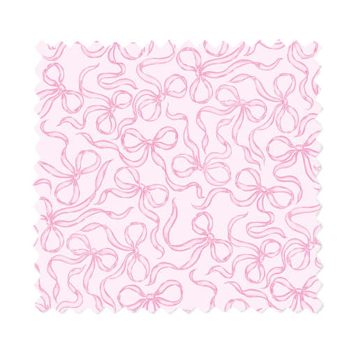 Flower Crib Sheets with Soft Blush and Ribbons