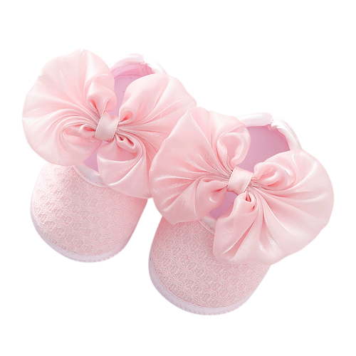 WZEIIOT Baby Girls Anti- First Walking Shoes Casual Athletic Soft Sole Shoes with Big Bow