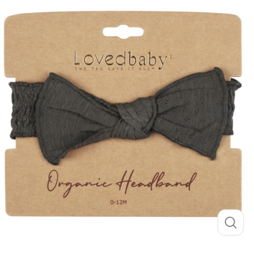 Feather | Organic Pointelle Smocked Headband 0-12m