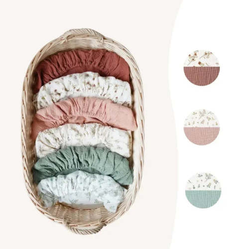 Baby Fitted Bassinet Sheet – Soft Cotton Cradle Mattress Cover