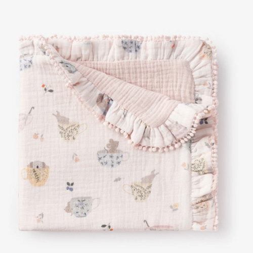 Tea Party Organic Muslin Security Blanket
