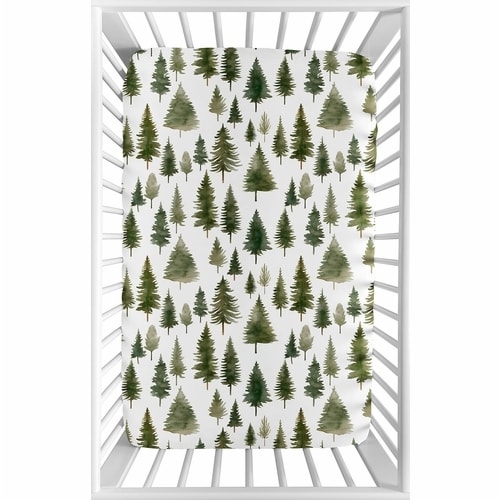 Woodland Pine Tree Collection Mini Crib Sheet