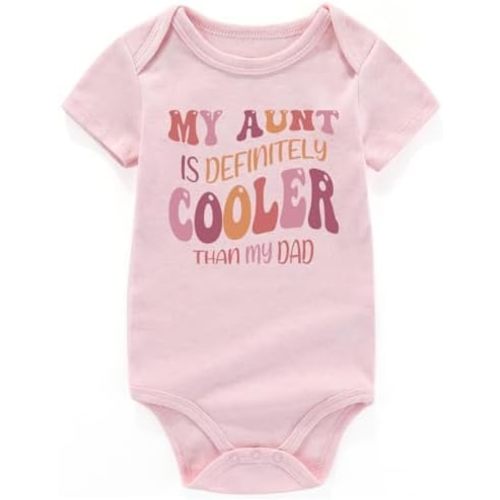 shlrzy Aunt Cooler Than My Dad Newborn Baby Clothes Girl Auntie Funny infant Grils Bodysuit
