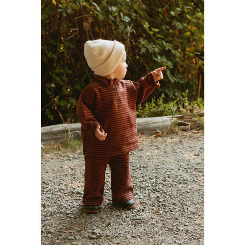 Sidney Set in Thin Bitter Chocolate Stripe