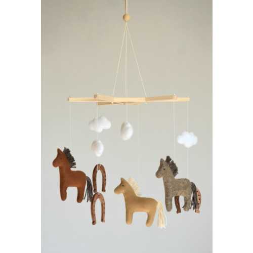 Handmade Horse Baby Mobile: Farm Animal Nursery Decor