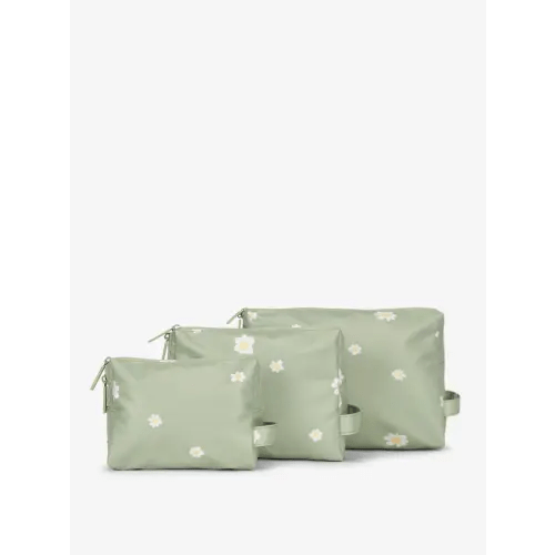 Water Resistant Zip Pouch Set (3 Pieces) in Daisy