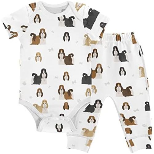 vvfelixl Baby Bodysuits Pants Sets Gnome Mushroom Short Sleeve Baby Clothes for Boys Girls 3M