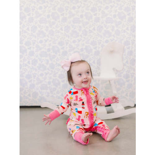 Pink Texas Forever Bamboo Ruffle Romper (Final Sale)