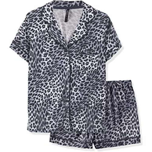 Jaclyn Intimates Womens Buttery Soft 2 Piece Short Sleeve Notch Collar Shirt and Shorts Pajama Set