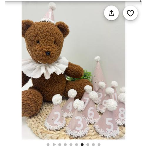 Pink  Baby Monthly Milestone Hat Set – Handmade Keepsake for Baby’s First Year