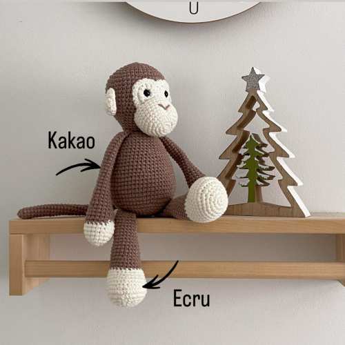 Crochet Monkey plush, Stuffed Animals, 12 inches / 30cm  Plush Toy, Adorable Soft Monkey, Crochet animals, Personalized baby gift,