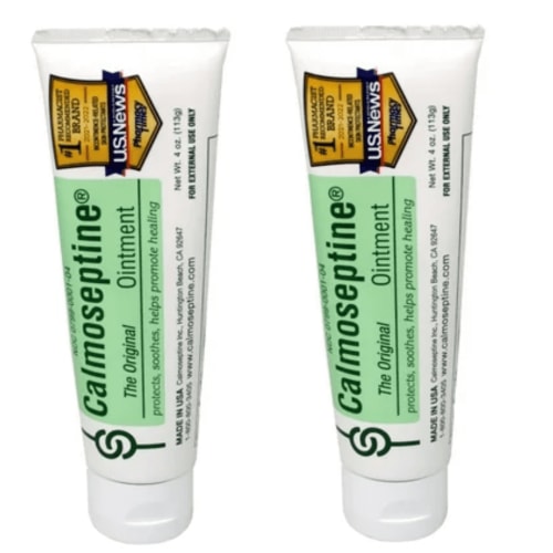 Calmoseptine Protective Ointment Tube, Zinc for Wounds & Itch Relief, 4 Ounce (Pack of 2)