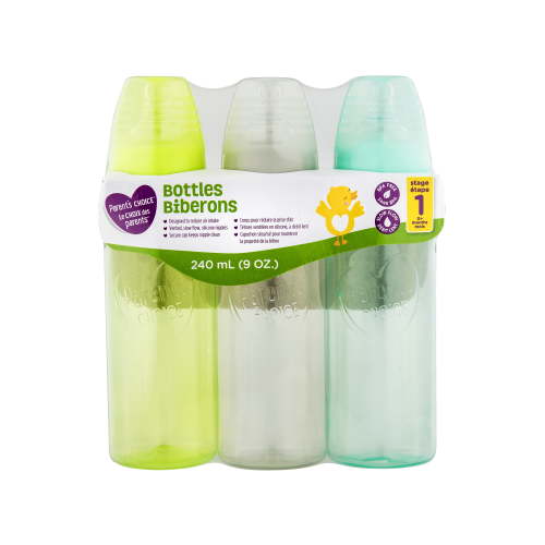 Parent‚ Äôs Choice Tinted Baby Bottles, BPA Free, 3x9oz Bottles, Multi Color - Walmart.ca