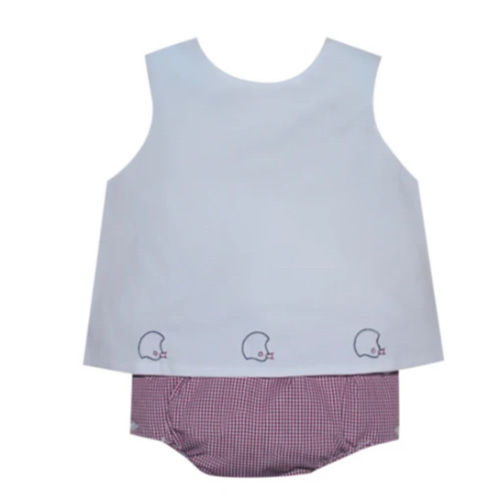 Southern Saturday Maroon Diaper Set, Helmet