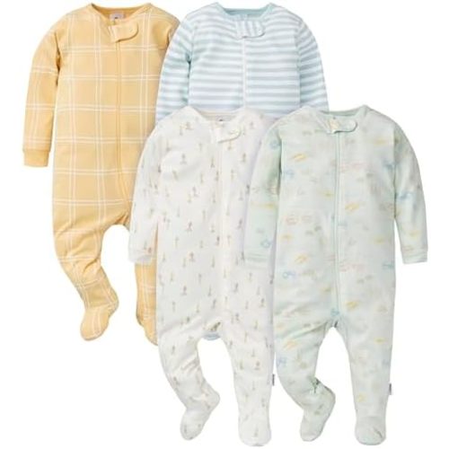 Gerber Baby Girls 4-Pack Sleep 'N Play Footie