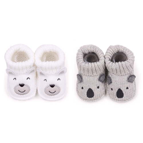 Newborn Knit Booties Soft Baby Sock Boots for Infant Boys Girls First Walkers 1 Pairs, 0-3 Months