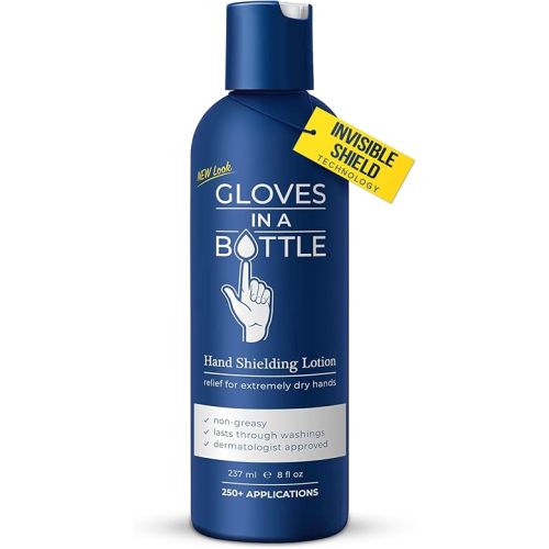 Gloves In A Bottle Shielding Lotion – Long-Lasting Barrier Moisturizer for Dry, Cracked Hands & Sensitive Skin | Non-Greasy, Fragrance Free Lotion | Safe for Men, Women & Babies 6 Months+ | 8 oz