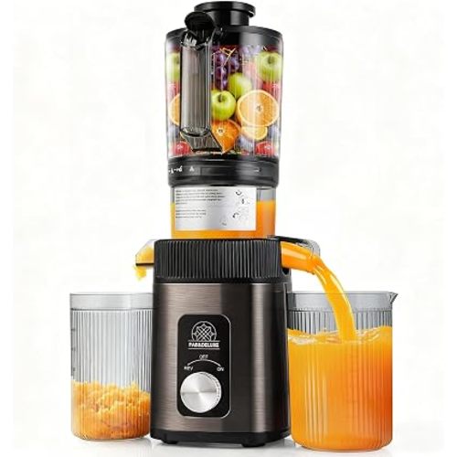 Cold Press Juicer - 34oz Juicer Machines, Slow Masticating Juicer for Fruits and Vegetables, 99% High Juice Yield, Reverse Function, Dishwasher Safe