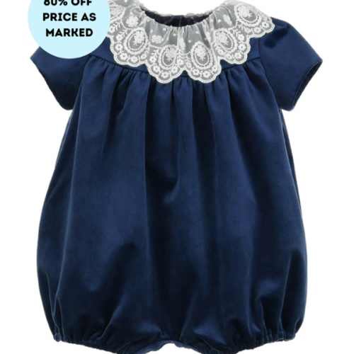 Deluxe Velvet Bubble - Navy | Posh Tots Children's Boutique