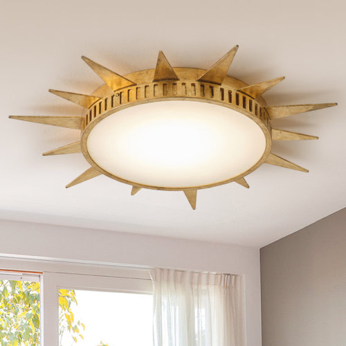 Mercer41 25.2" Gold LED Flush Mount Ceiling Light Fixture & Reviews | Wayfair