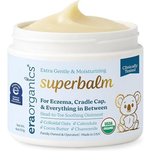 Superbalm USDA Organic Healing Ointment for Baby Eczema & Cradle Cap - 4oz