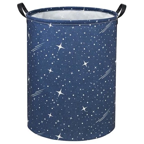 TIBAOLOVER Star Kids Laundry Basket Baby Hamper Starry sky Toy Storage Bin for Boys Room Decor Baby Nursery Hamper Gift Baskets for Bedroom Bathroom(Starry Sky)