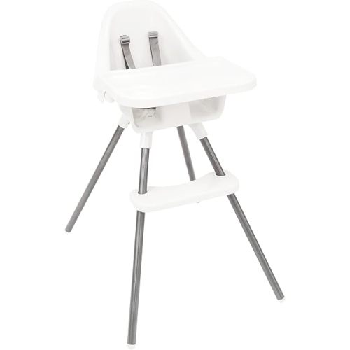 Regalo Baby Basics® High Chair for Babies and Toddlers, Baby High Chair with Removable Oversized Tray & Cup Holder, 5-Point Harness, Easy to Clean Toddler High Chair, White
