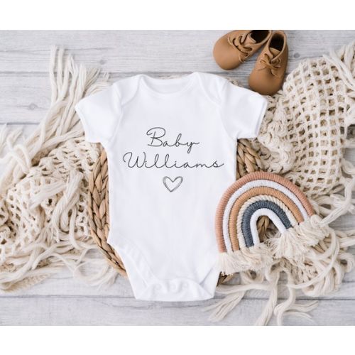 Personalised Baby Grow Vest, Pregnancy Announcement, Baby Surname, New Baby, Due Date Reveal, Baby Gift - Etsy