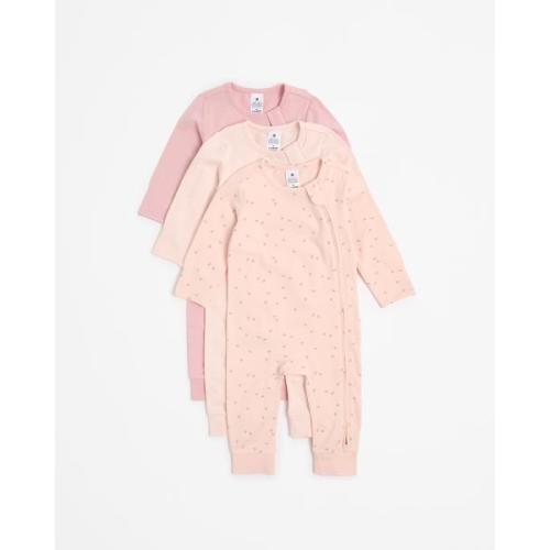 Baby Organic Cotton Zip Footless Coveralls 3 Pack