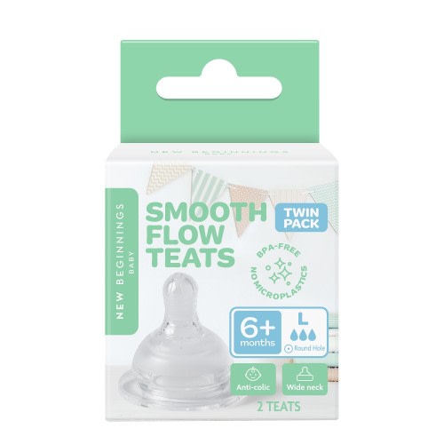New Beginnings Teats 2 Pack Size Large