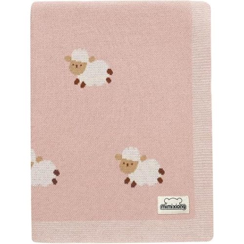 mimixiong Baby Blanket Knit Receiving Boys Girls Cute Sheep Blanket