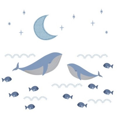 Lambs & Ivy Bubbles & Squirt Aquatic Under Sea Whale/Fish Wall Decals/Stickers