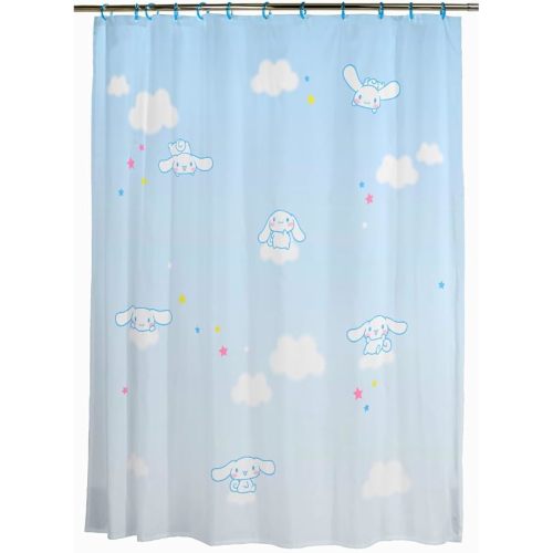 Cinnamoroll 13-Piece Shower Curtain Set, 72 x 72 Inch Fabric Curtain with Hooks, Bathroom Decor, Machine Washable, (100% Officially Licensed Product) by Franco Collectibles