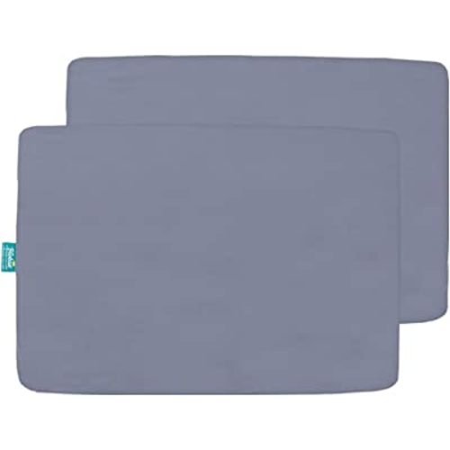 Pack and Play Sheet Fitted, 2 Pack Portable Playard | Mini Crib Sheets, Ultra Soft Microfiber Pack N Play Sheets, Grey, Preshrunk