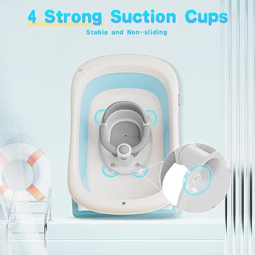 Baby Bath Seat for Babies 6 Months & Up, Bath Seats for Babies Sitting Up, 3 Baby Bath Toys, Open Design, Non-Slip, Compact Toddler Bath Seat.